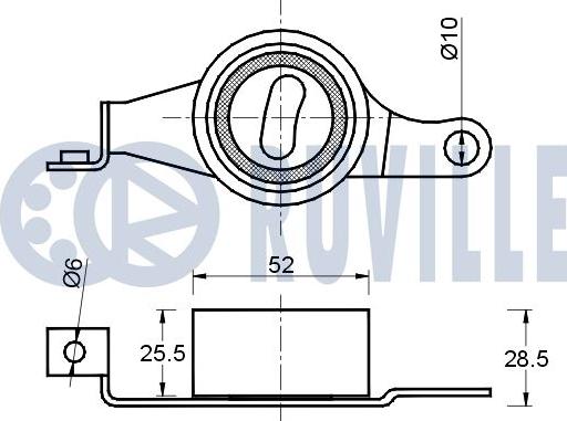 Ruville 540662 - Spriegotājrullītis, Gāzu sadales mehānisma piedziņas siksna www.autospares.lv