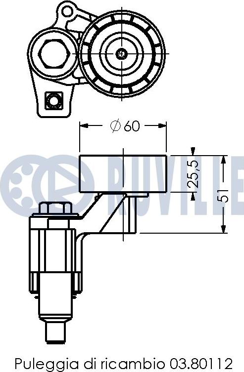 Ruville 540619 - Siksnas spriegotājs, Ķīļsiksna www.autospares.lv