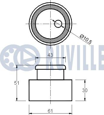 Ruville 540059 - Spriegotājrullītis, Gāzu sadales mehānisma piedziņas siksna www.autospares.lv