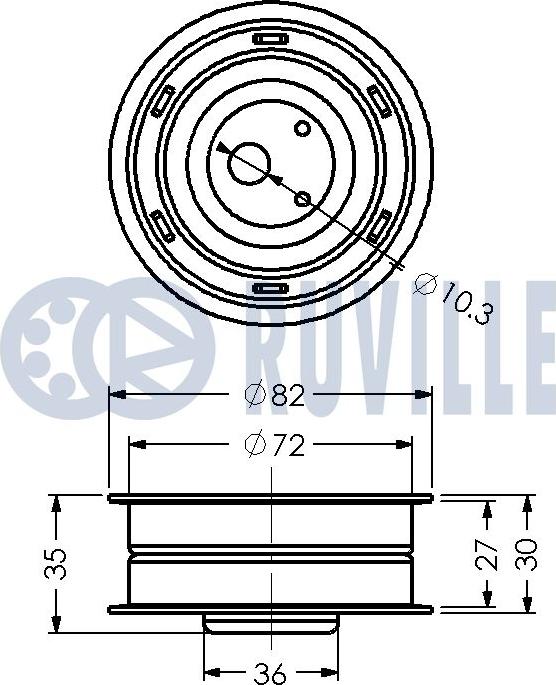 Ruville 540003 - Spriegotājrullītis, Gāzu sadales mehānisma piedziņas siksna www.autospares.lv