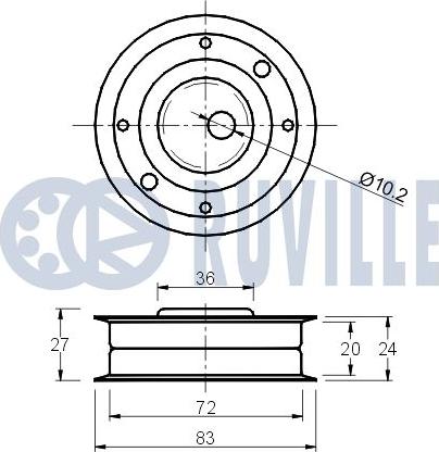 Ruville 540002 - Spriegotājrullītis, Gāzu sadales mehānisma piedziņas siksna www.autospares.lv