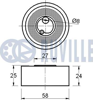 Ruville 540199 - Spriegotājrullītis, Gāzu sadales mehānisma piedziņas siksna www.autospares.lv