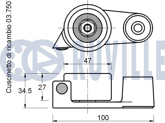 Ruville 540194 - Spriegotājrullītis, Gāzu sadales mehānisma piedziņas siksna autospares.lv