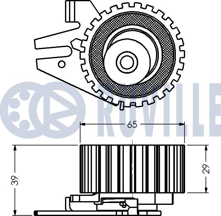 Ruville 540198 - Spriegotājrullītis, Gāzu sadales mehānisma piedziņas siksna www.autospares.lv