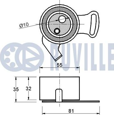 Ruville 540145 - Spriegotājrullītis, Gāzu sadales mehānisma piedziņas siksna www.autospares.lv