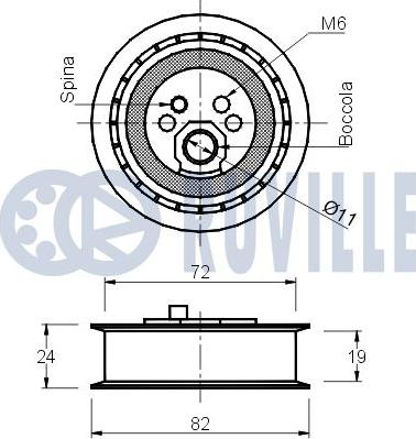 Ruville 540140 - Spriegotājrullītis, Gāzu sadales mehānisma piedziņas siksna www.autospares.lv