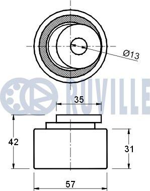 Ruville 540106 - Spriegotājrullītis, Gāzu sadales mehānisma piedziņas siksna autospares.lv