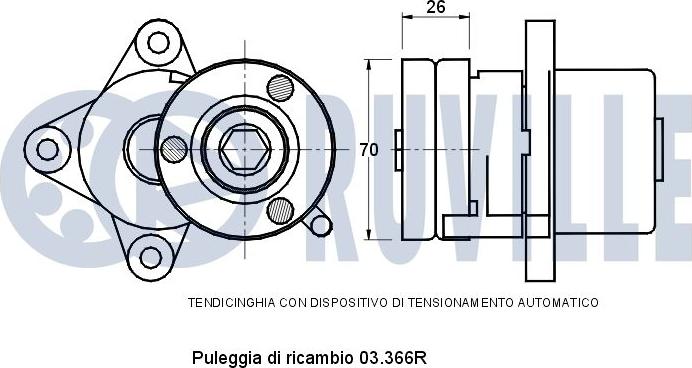 Ruville 540895 - Belt Tensioner, v-ribbed belt www.autospares.lv