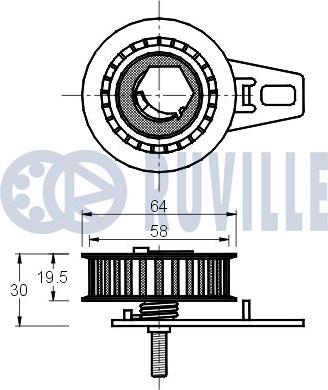 Ruville 540880 - Натяжной ролик, зубчатый ремень ГРМ www.autospares.lv