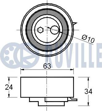 Ruville 540877 - Spriegotājrullītis, Gāzu sadales mehānisma piedziņas siksna www.autospares.lv