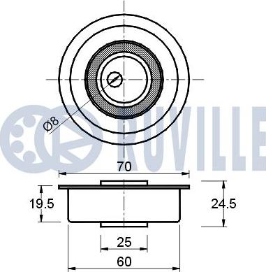 Ruville 540312 - Spriegotājrullītis, Gāzu sadales mehānisma piedziņas siksna www.autospares.lv