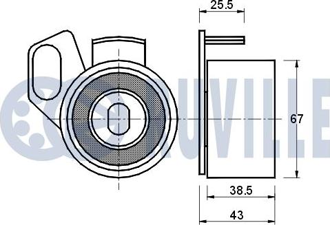 Ruville 540386 - Spriegotājrullītis, Gāzu sadales mehānisma piedziņas siksna www.autospares.lv