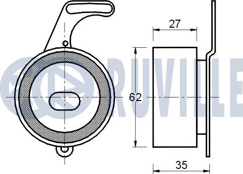 Ruville 540372 - Spriegotājrullītis, Gāzu sadales mehānisma piedziņas siksna autospares.lv