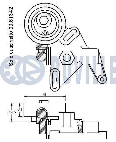 Ruville 540283 - Spriegotājrullītis, Gāzu sadales mehānisma piedziņas siksna www.autospares.lv