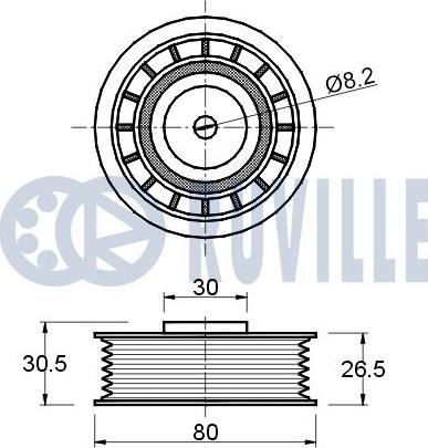 Ruville 540225 - Ролик, поликлиновый ремень www.autospares.lv