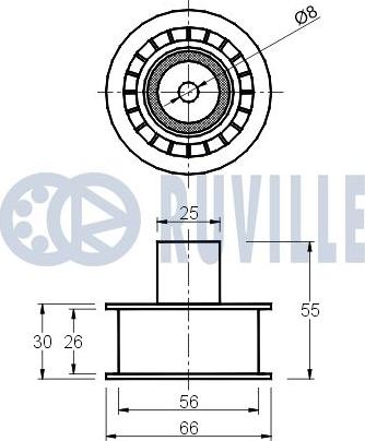 Ruville 540278 - Направляющий ролик, зубчатый ремень ГРМ www.autospares.lv