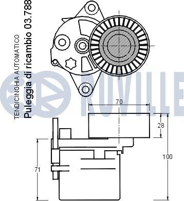 Ruville 540752 - Siksnas spriegotājs, Ķīļsiksna www.autospares.lv