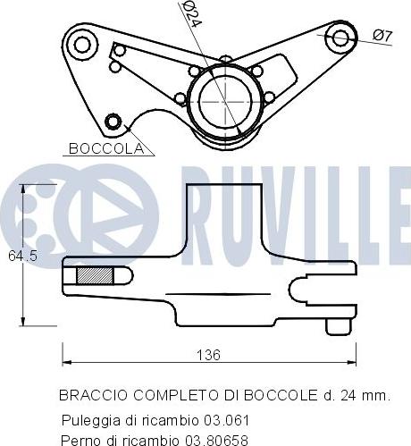 Ruville 540767 - Натяжитель, поликлиновый ремень www.autospares.lv