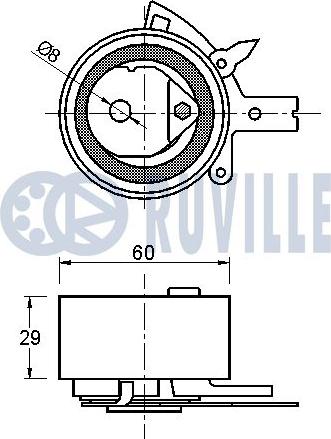 Ruville 541990 - Spriegotājrullītis, Gāzu sadales mehānisma piedziņas siksna www.autospares.lv