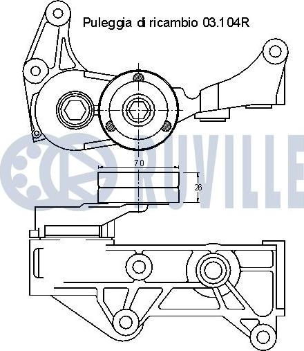 Ruville 541935 - Siksnas spriegotājs, Ķīļsiksna www.autospares.lv