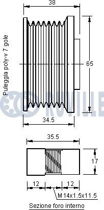 Ruville 541974 - Piedziņas skriemelis, Ģenerators www.autospares.lv