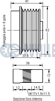 Ruville 541972 - Piedziņas skriemelis, Ģenerators www.autospares.lv