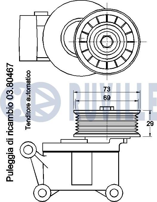 Ruville 541499 - Siksnas spriegotājs, Ķīļsiksna www.autospares.lv