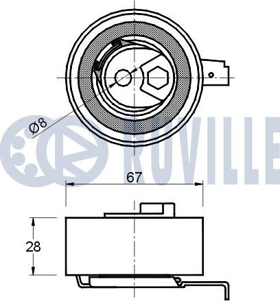 Ruville 541450 - Spriegotājrullītis, Gāzu sadales mehānisma piedziņas siksna www.autospares.lv