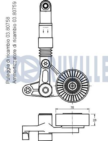 Ruville 541451 - Siksnas spriegotājs, Ķīļsiksna www.autospares.lv