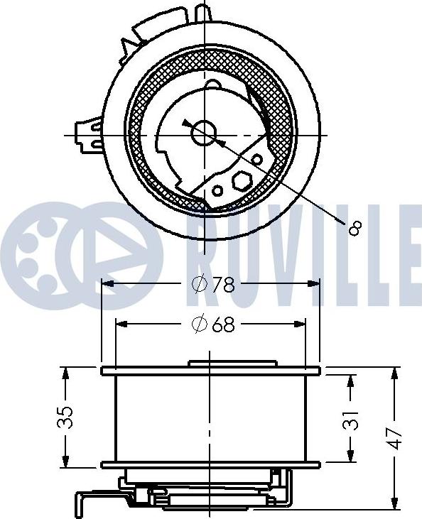 Ruville 541463 - Spriegotājrullītis, Gāzu sadales mehānisma piedziņas siksna www.autospares.lv