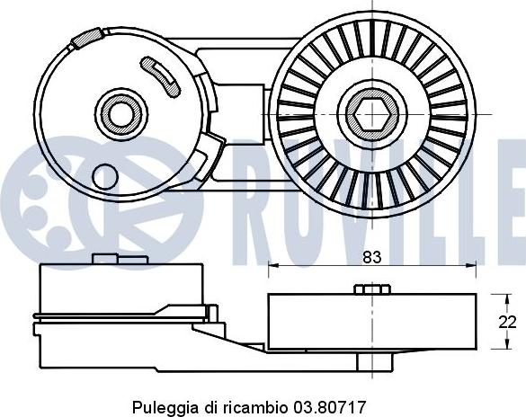 Ruville 541410 - Siksnas spriegotājs, Ķīļsiksna www.autospares.lv