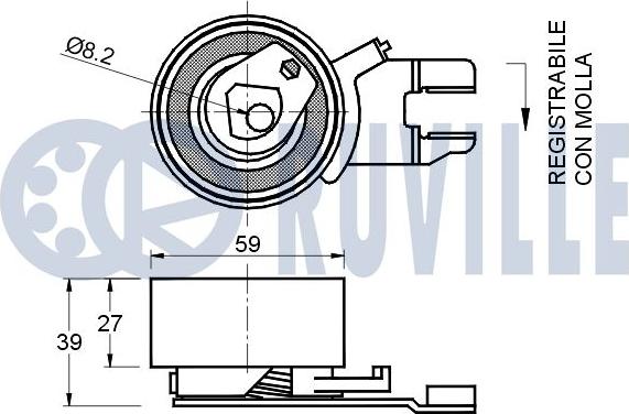 Ruville 541486 - Spriegotājrullītis, Gāzu sadales mehānisma piedziņas siksna www.autospares.lv