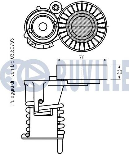 Ruville 541488 - Siksnas spriegotājs, Ķīļsiksna autospares.lv