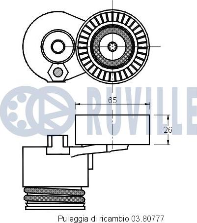 Ruville 541472 - Siksnas spriegotājs, Ķīļsiksna www.autospares.lv