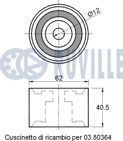 Ruville 541542 - Spriegotājrullītis, Gāzu sadales mehānisma piedziņas siksna autospares.lv