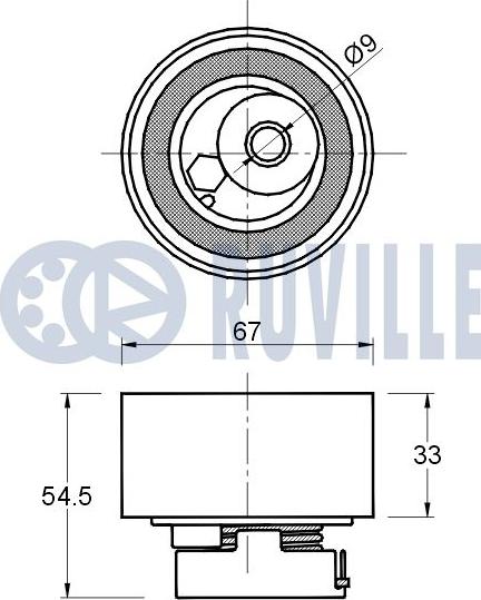 Ruville 541688 - Spriegotājrullītis, Gāzu sadales mehānisma piedziņas siksna www.autospares.lv