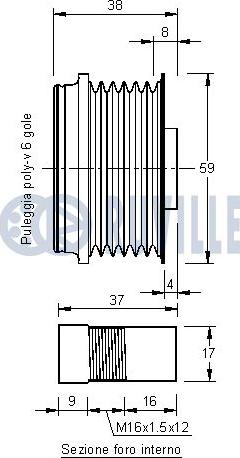 Ruville 541626 - Piedziņas skriemelis, Ģenerators www.autospares.lv