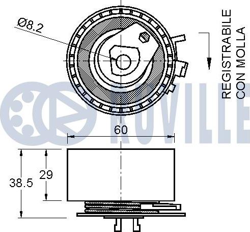 Ruville 541053 - Spriegotājrullītis, Gāzu sadales mehānisma piedziņas siksna www.autospares.lv