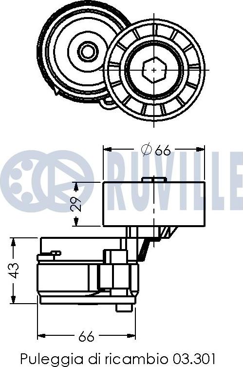 Ruville 541063 - Siksnas spriegotājs, Ķīļsiksna www.autospares.lv