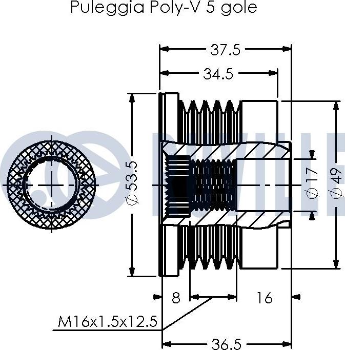 Ruville 541086 - Piedziņas skriemelis, Ģenerators autospares.lv