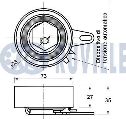 Ruville 541087 - Spriegotājrullītis, Gāzu sadales mehānisma piedziņas siksna www.autospares.lv