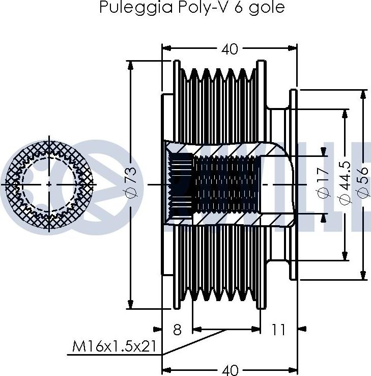 Ruville 541036 - Piedziņas skriemelis, Ģenerators www.autospares.lv