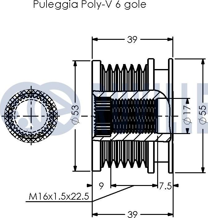 Ruville 541038 - Шкив генератора, муфта www.autospares.lv