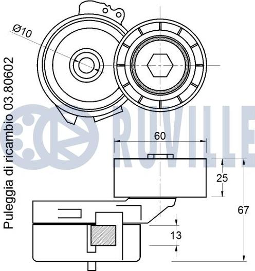 Ruville 541024 - Belt Tensioner, v-ribbed belt www.autospares.lv