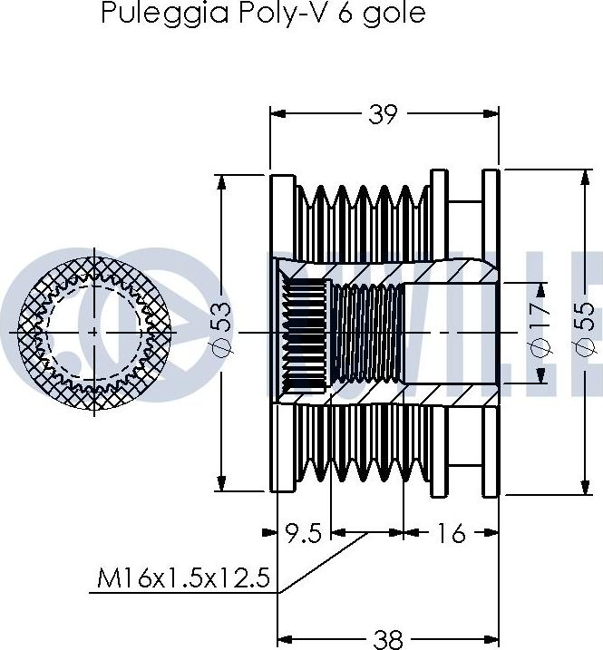 Ruville 541025 - Piedziņas skriemelis, Ģenerators www.autospares.lv