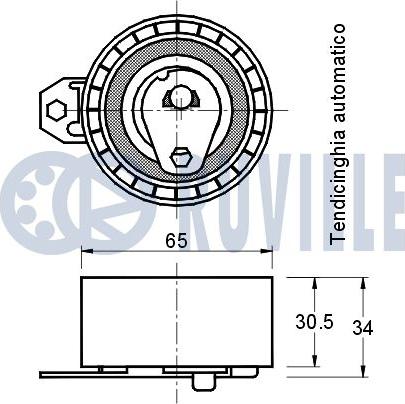 Ruville 541077 - Spriegotājrullītis, Gāzu sadales mehānisma piedziņas siksna www.autospares.lv