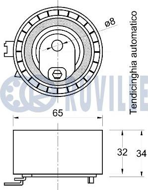 Ruville 541196 - Spriegotājrullītis, Gāzu sadales mehānisma piedziņas siksna www.autospares.lv