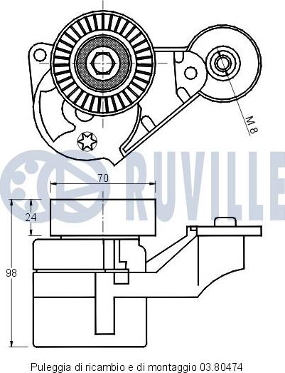 Ruville 541159 - Натяжитель, поликлиновый ремень www.autospares.lv