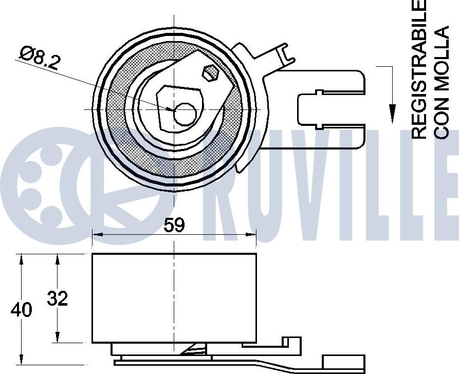 Ruville 541161 - Spriegotājrullītis, Gāzu sadales mehānisma piedziņas siksna www.autospares.lv