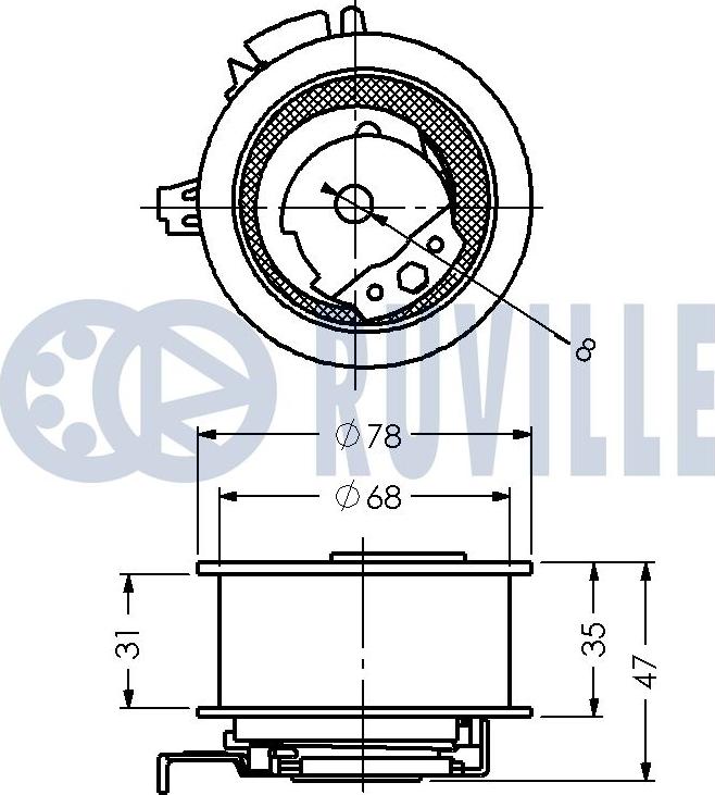 Ruville 541107 - Spriegotājrullītis, Gāzu sadales mehānisma piedziņas siksna autospares.lv